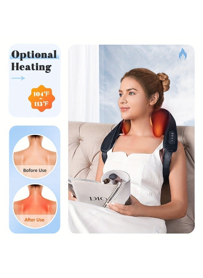 FDTY Shiatsu Neck Massager with Heat, 3D Deep Tissue Kneading Massager for Neck Back Shoulder Foot Leg, Muscle Relax for Home Car, Comfort Gift for Women Men(Black) - Image 3